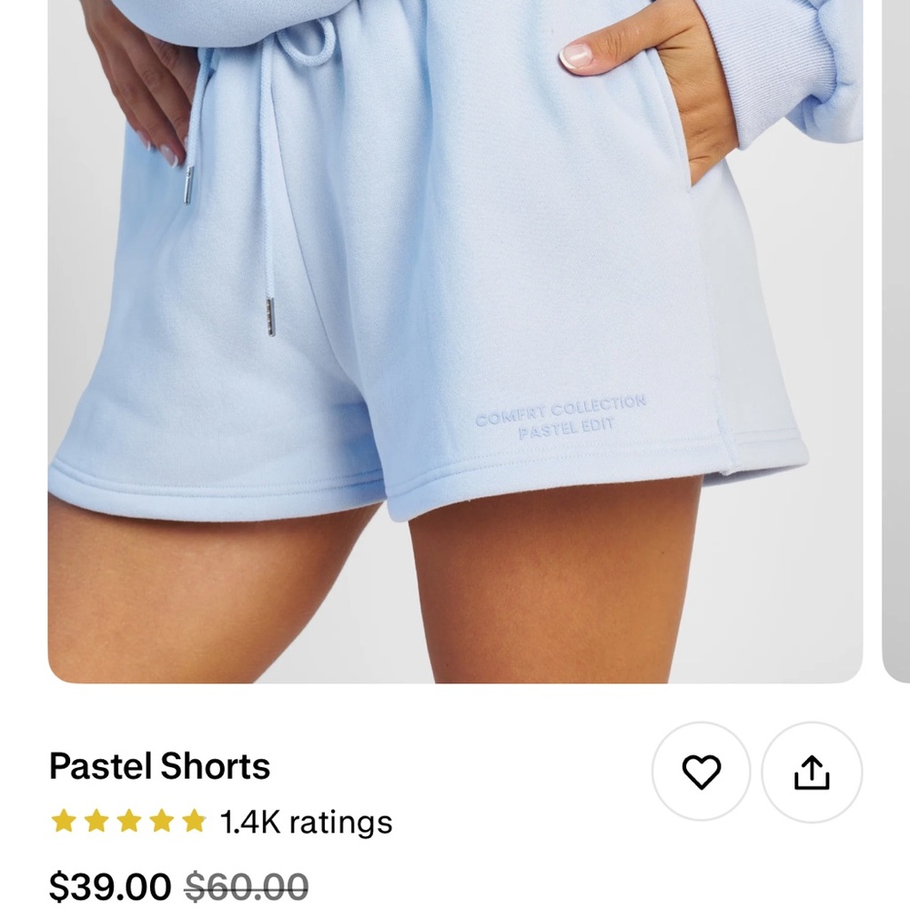 NWOT COMFRT Women's periwinkle Shorts. Pastel collection.
